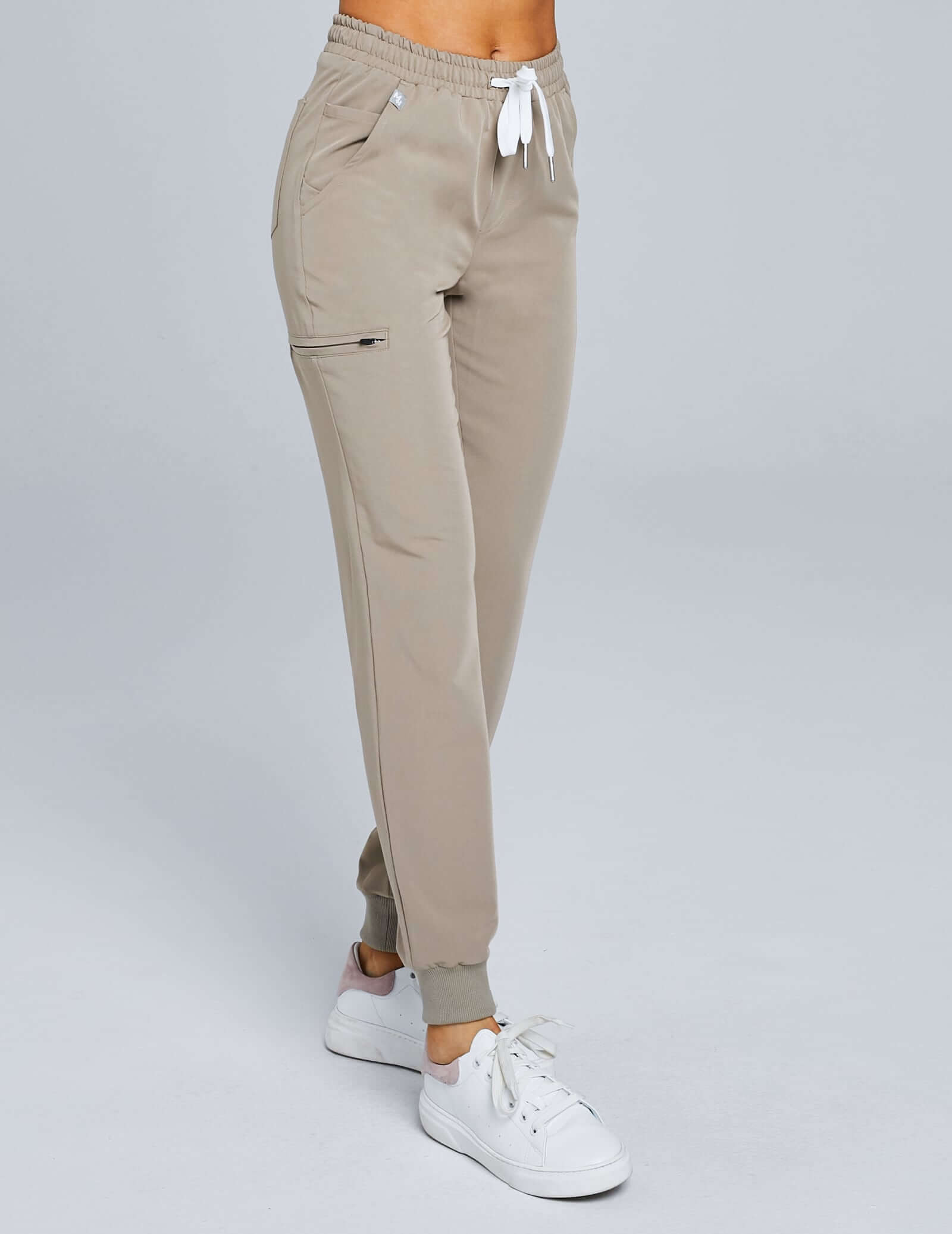 Spodnie Damskie Joggery - BEIGE