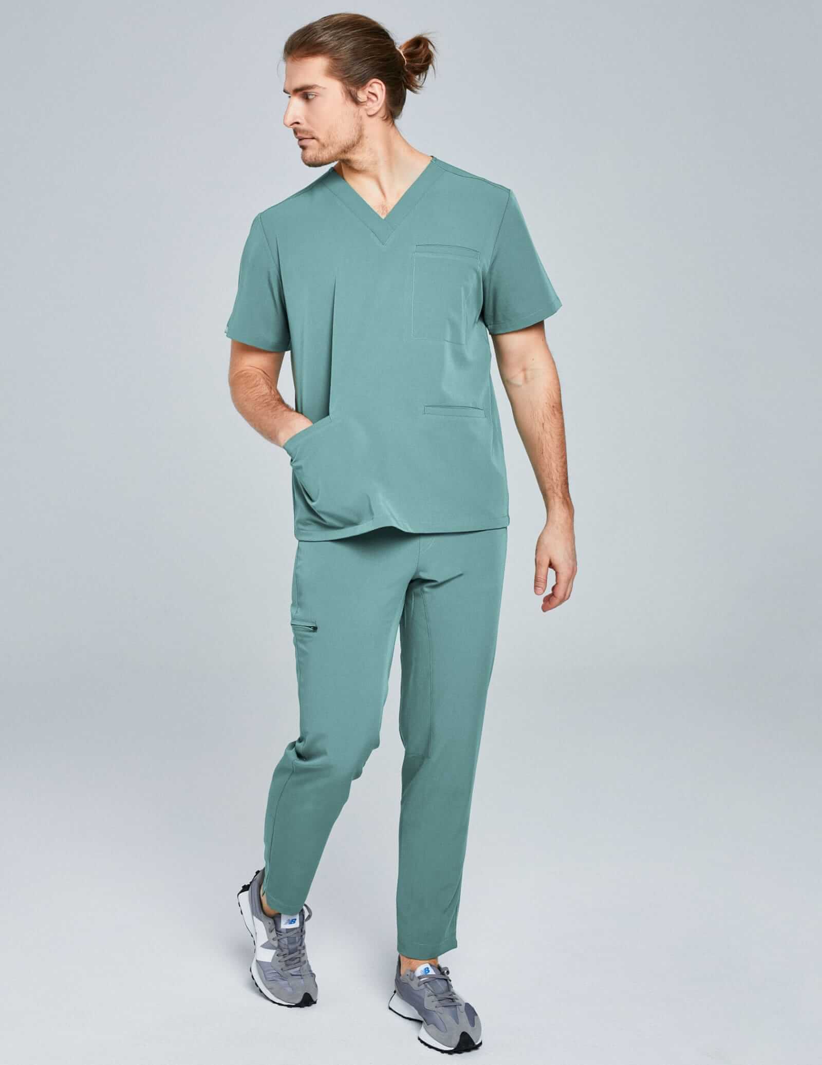 Pantaloni basic pentru bărbați - DUSTY GREEN