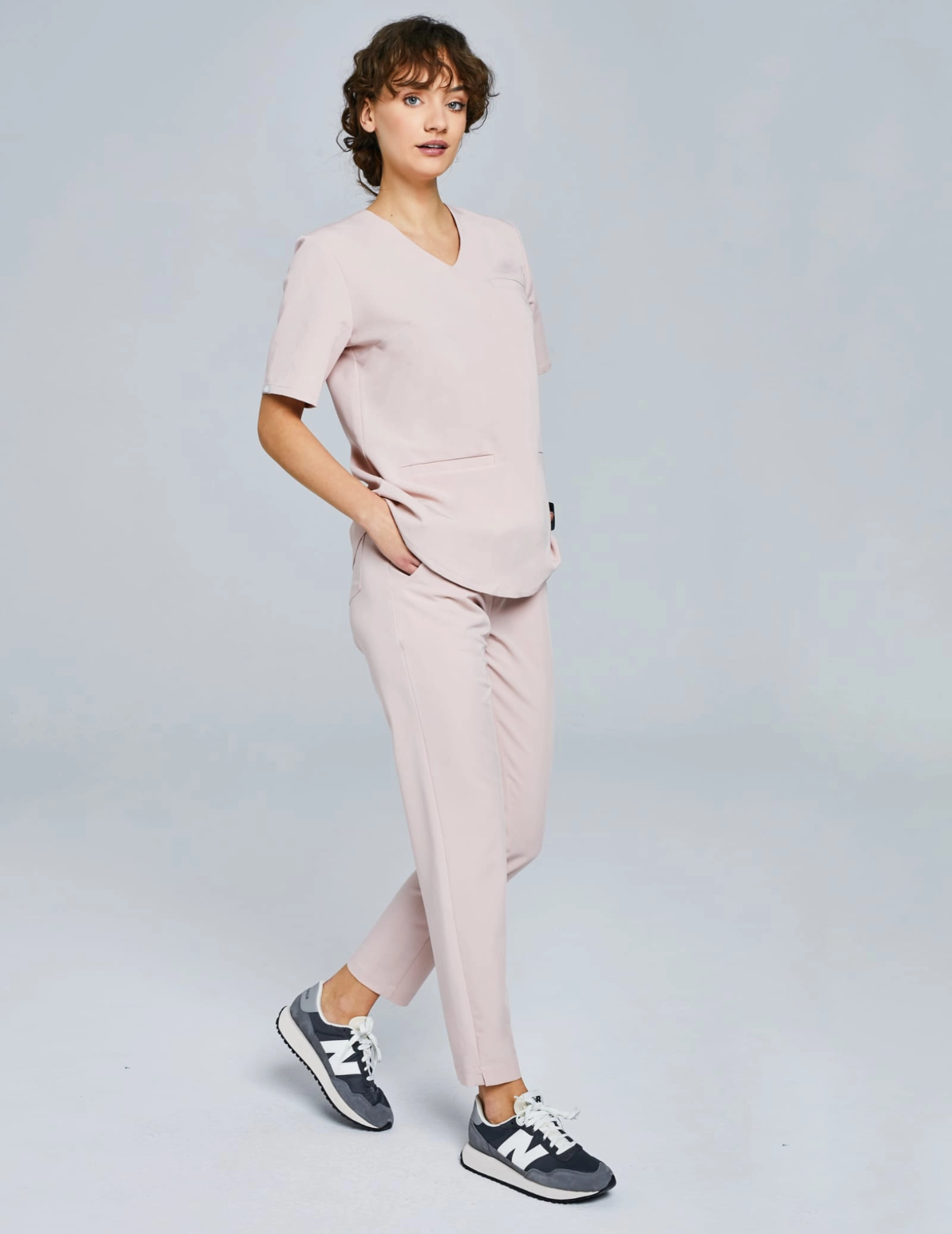 OUTLET Spodnie Basic damskie - DUSTY ROSE