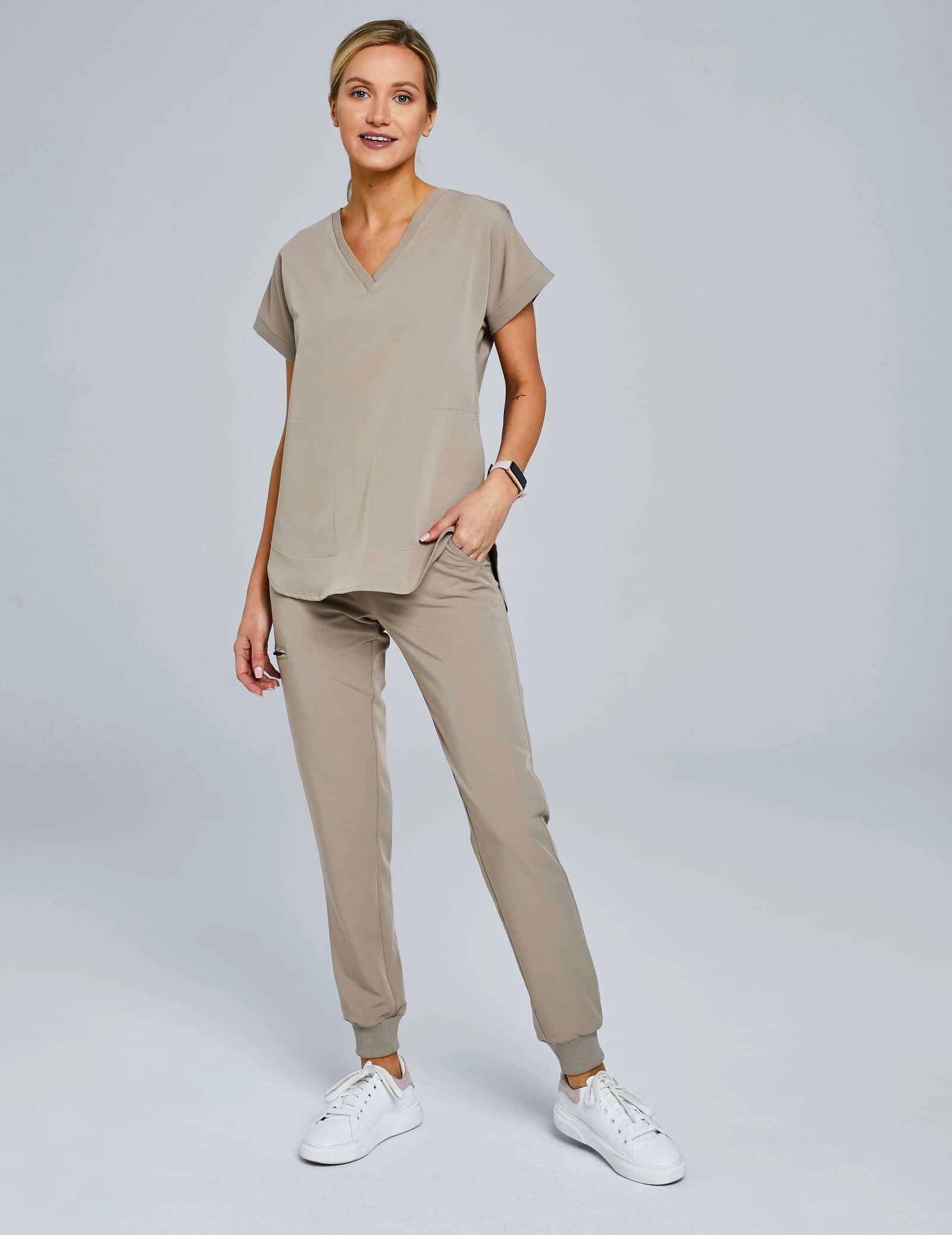 OUTLET Pantaloni jogger pentru femei - BEIGE