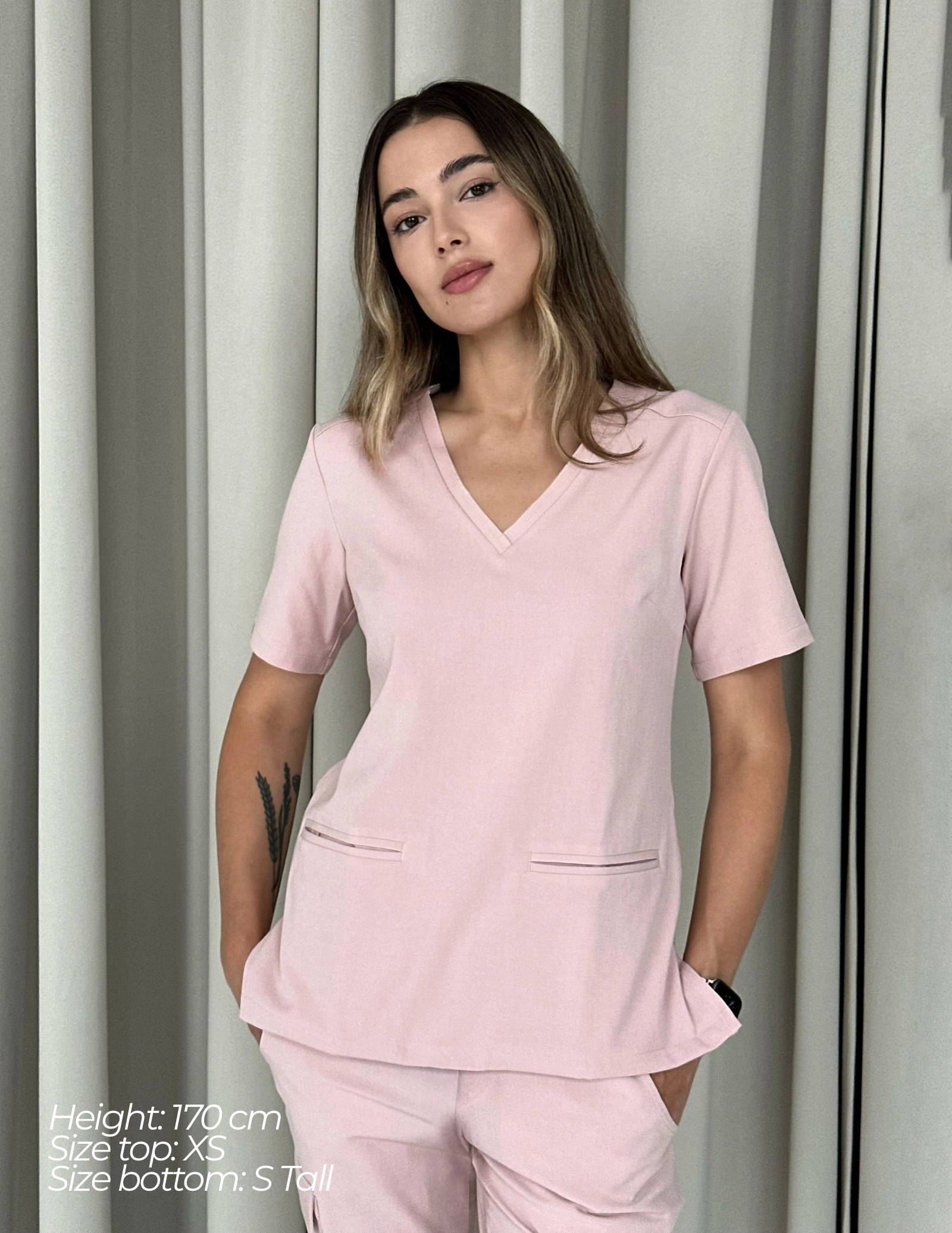 Casy tricou medical - DUSTY ROSE