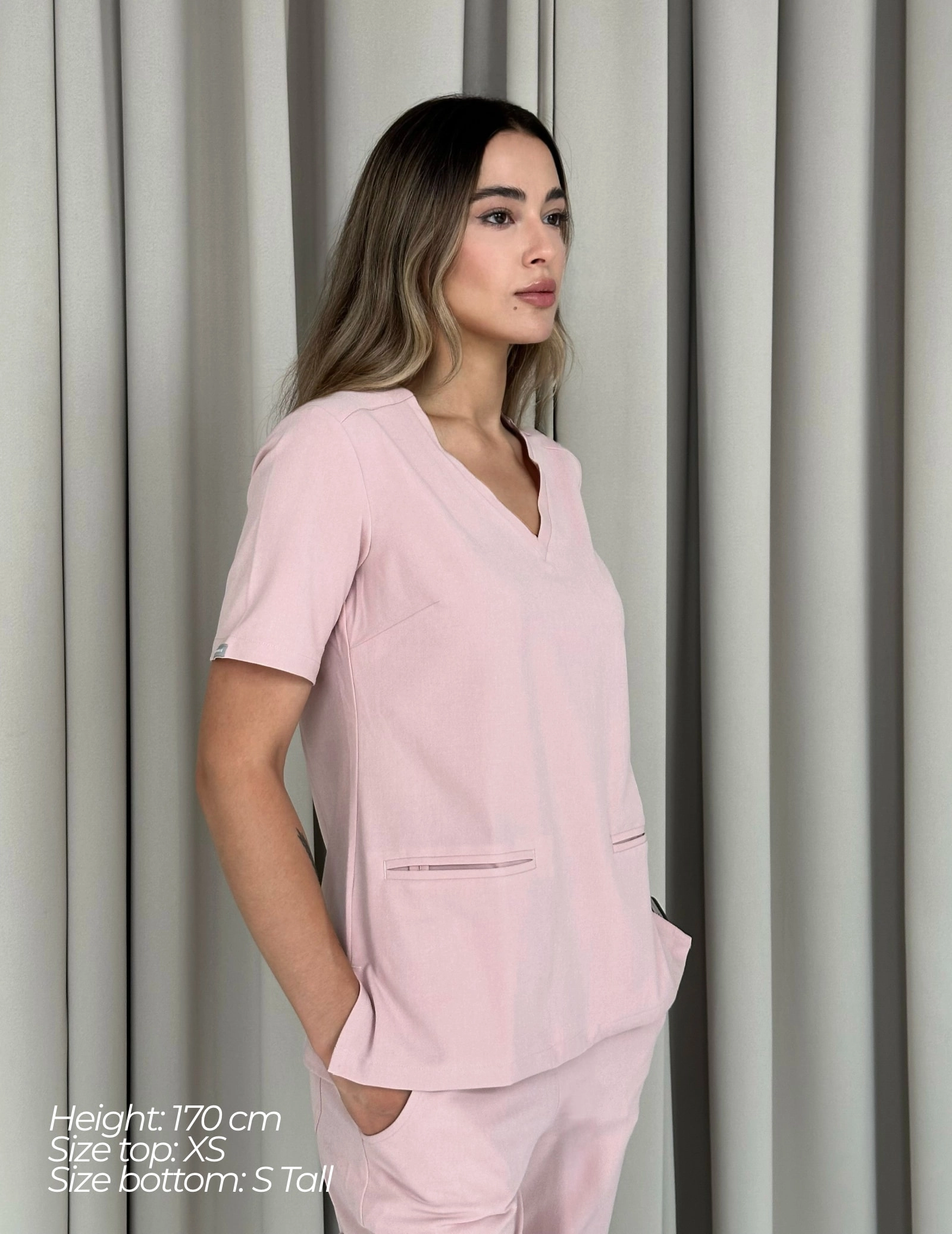 Casy tricou medical - DUSTY ROSE